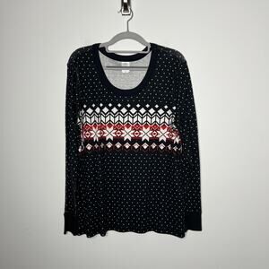 Hanna Andersson Shirt Womens XL Fair‎ Isle Organic Cotton Long Sleeve Top